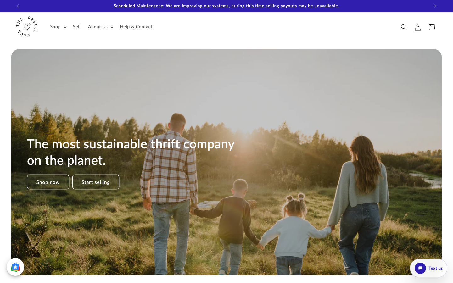 Homepage snapshot of The Resell Club